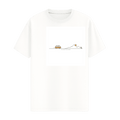 Road Trip Van Minimal Line Art Tee in White, front view