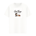 Good Things Take Time Snail Tee in White, front view