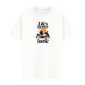 Life’s Better With Music Retro Tee in White, front view