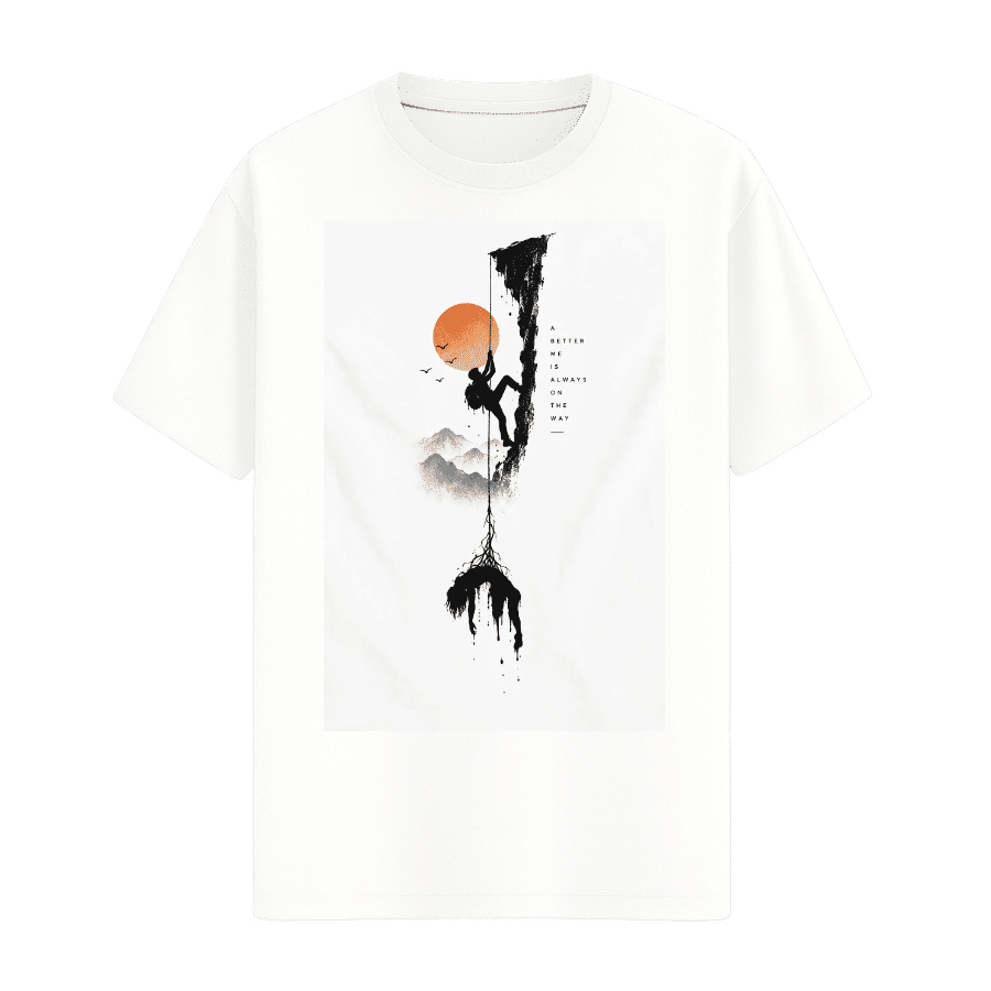 Summit Climber Ink Art Tee in White, front view