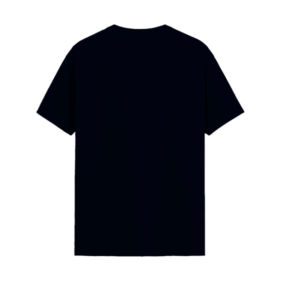 Mahadev Trishul Graphic Tee in Navy, back view
