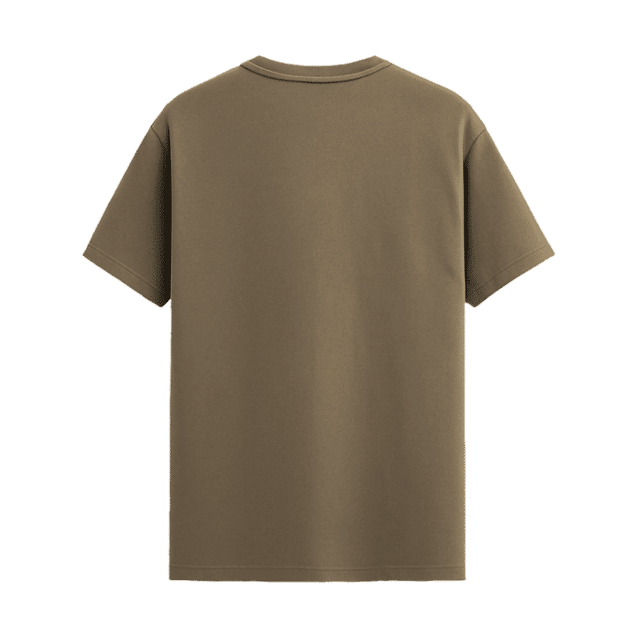Palm Breeze Graphic Tee in Beige, back view