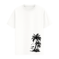 Palm Breeze Graphic Tee in White, front view