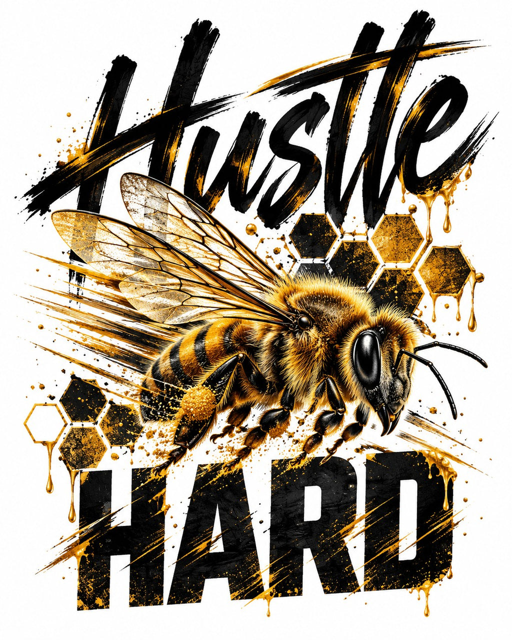 Hustle Hard typography artwork